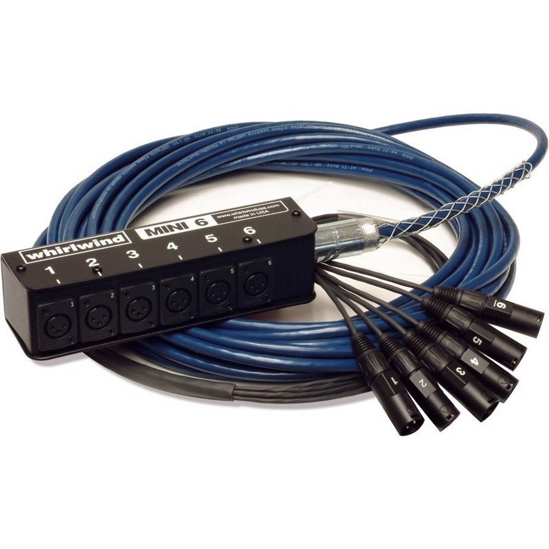 6 Mikrofoner Signal Stagesboks - 7,5 M fra Whirlwind