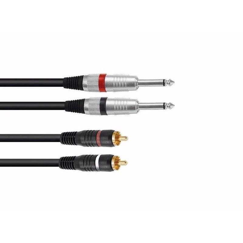 Adapterkabel 2xjack 2xrca 6m Bk fra Omnitronic