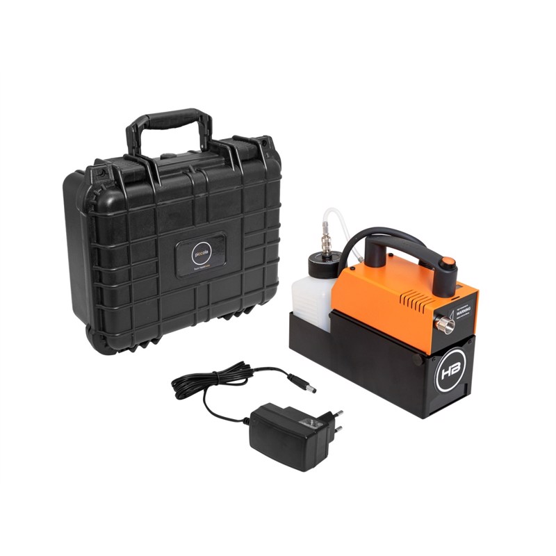 Batteridrevet Røgmaskine 12V 200W DMX fra Hazebase Piccola