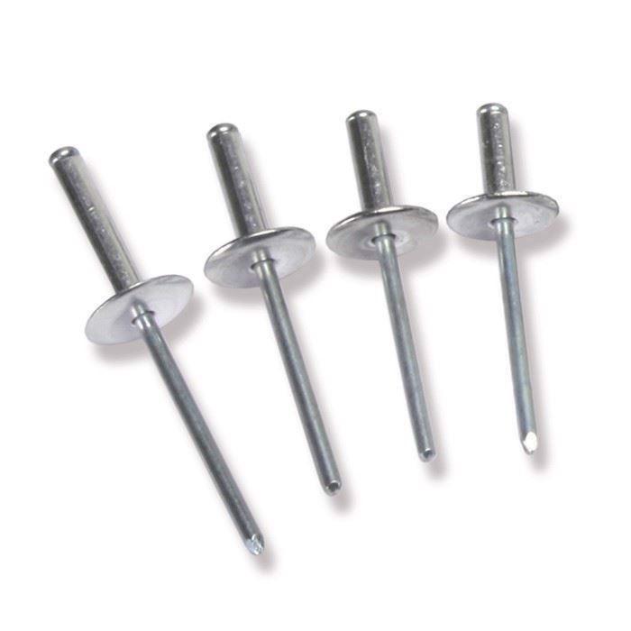 Popnitte M. Stort Hoved - 150 Stk. Blank Pop-Rivet