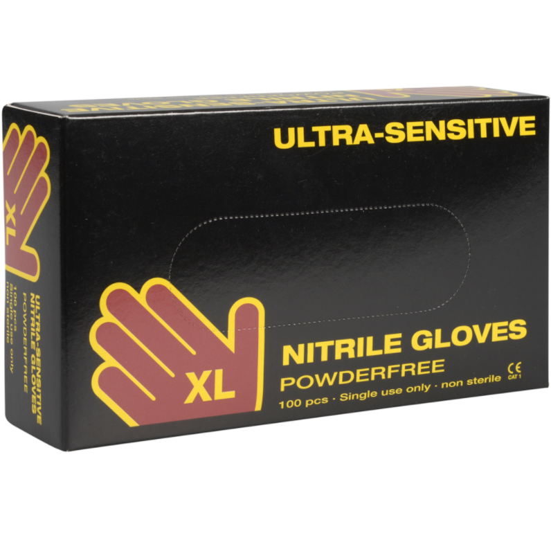 Engangshandsker Nitril Puderfri Ultra Sensitive - Sort