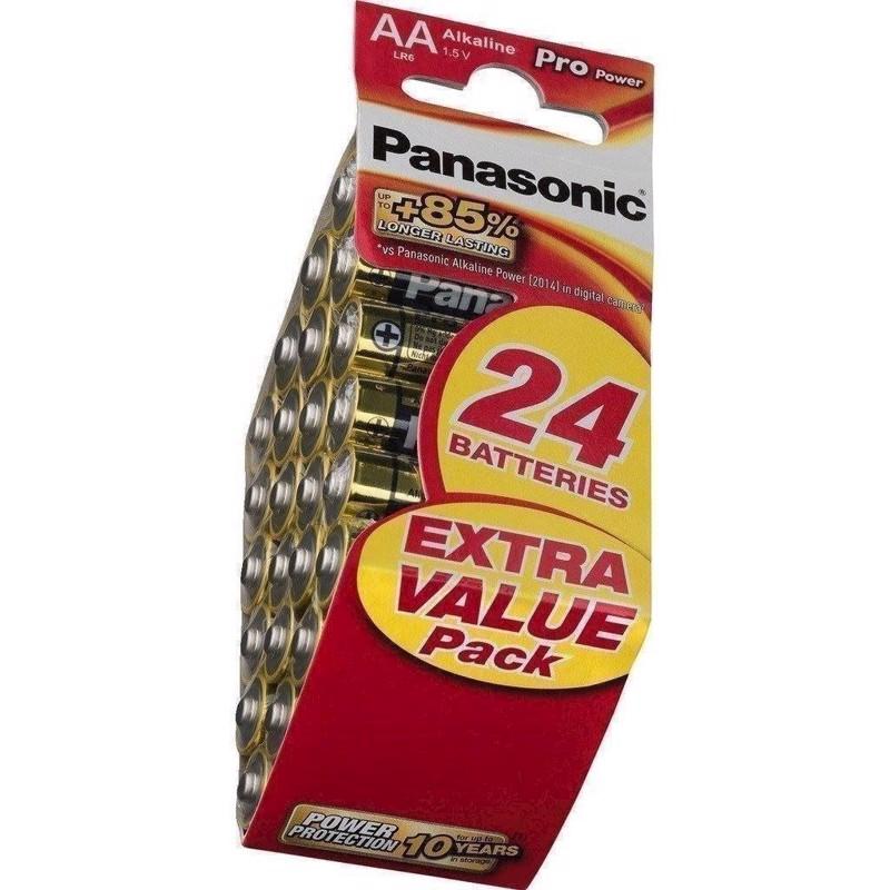 Panasonic Alkaline AA Batterier 24 stk - Lang levetid