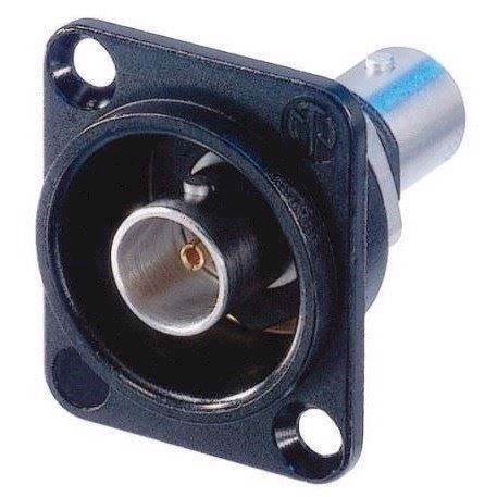 BNC Chassis Gennemføring 75ohm, Isoleret Sort Hus