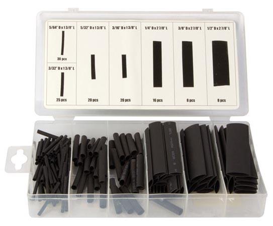Krympeflex Sortiment Ø2 13mm, 2:1 - Sort (127 Stk.) Tilbud!