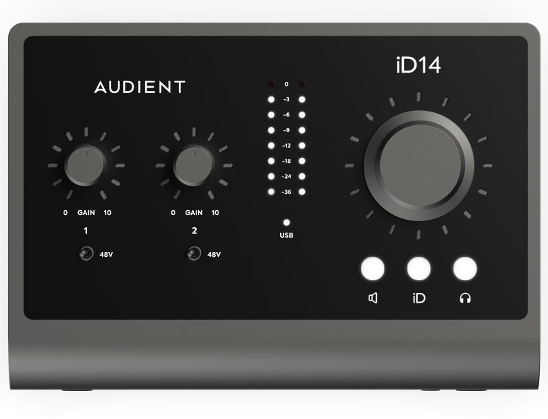 Audient ID14 MKII USB-C Lydinterface til Musikproduktion