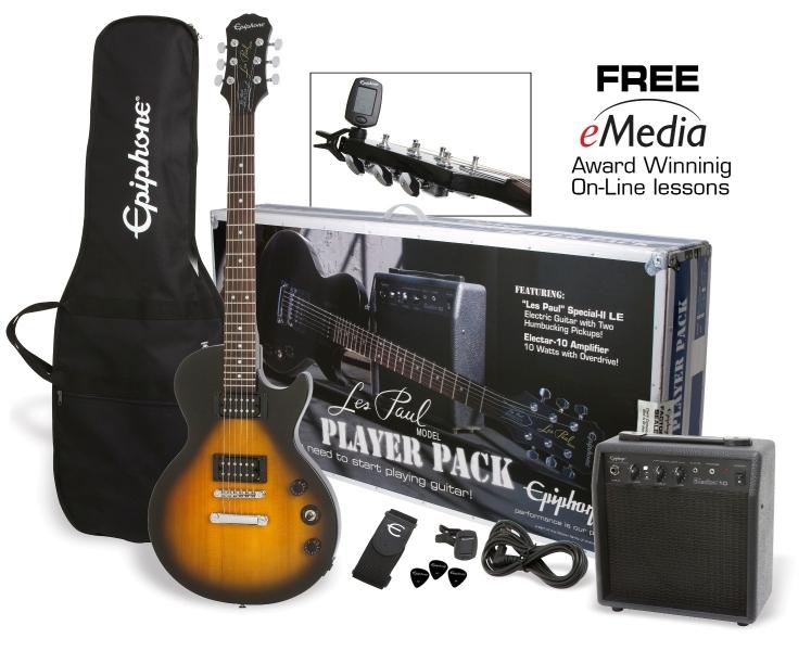 Epiphone Les Paul Player Pack - Vintage Sunburst Tilbud!