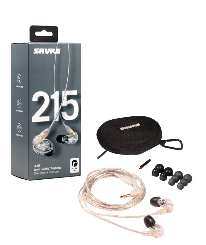 Shure SE215-CL In-Ear Hovedtelefoner – Klar Lydtilbud