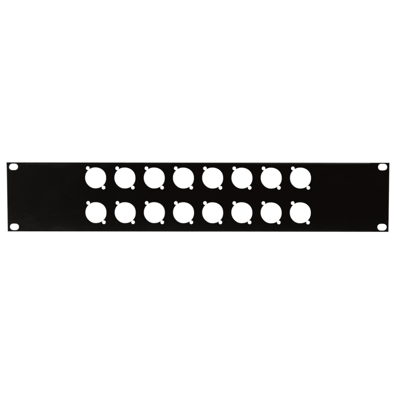 19 " Connector Panel 2u   For 16 R  Stik (d  Størrelse) fra Showgear